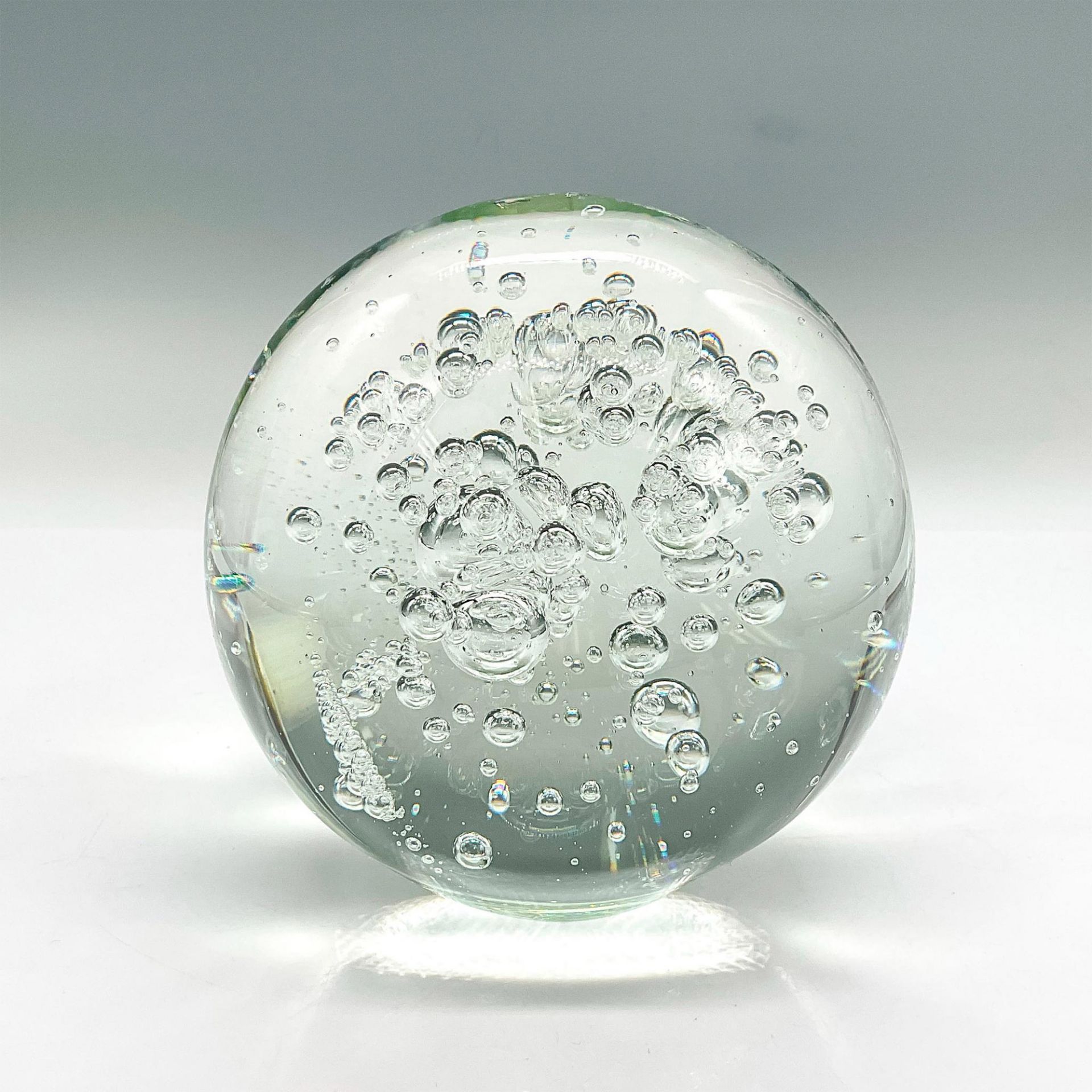 Large Glass Sphere Orb Paperweight With Bubbles - Bild 2 aus 3