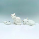 3pc Royal Copenhagen & Hutschenreuther Figurines, Cats