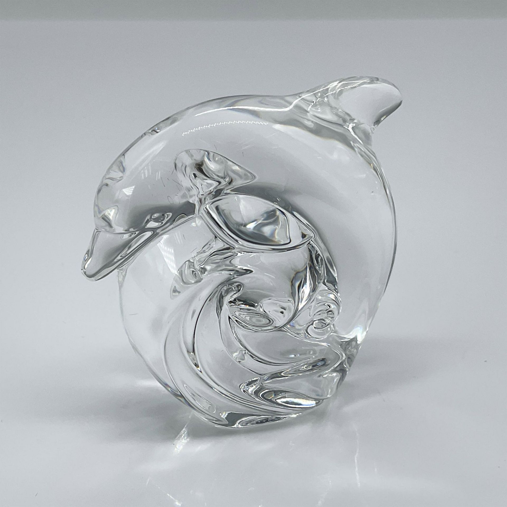 Steuben Glass Crystal Dolphin Hand Cooler - Image 2 of 3