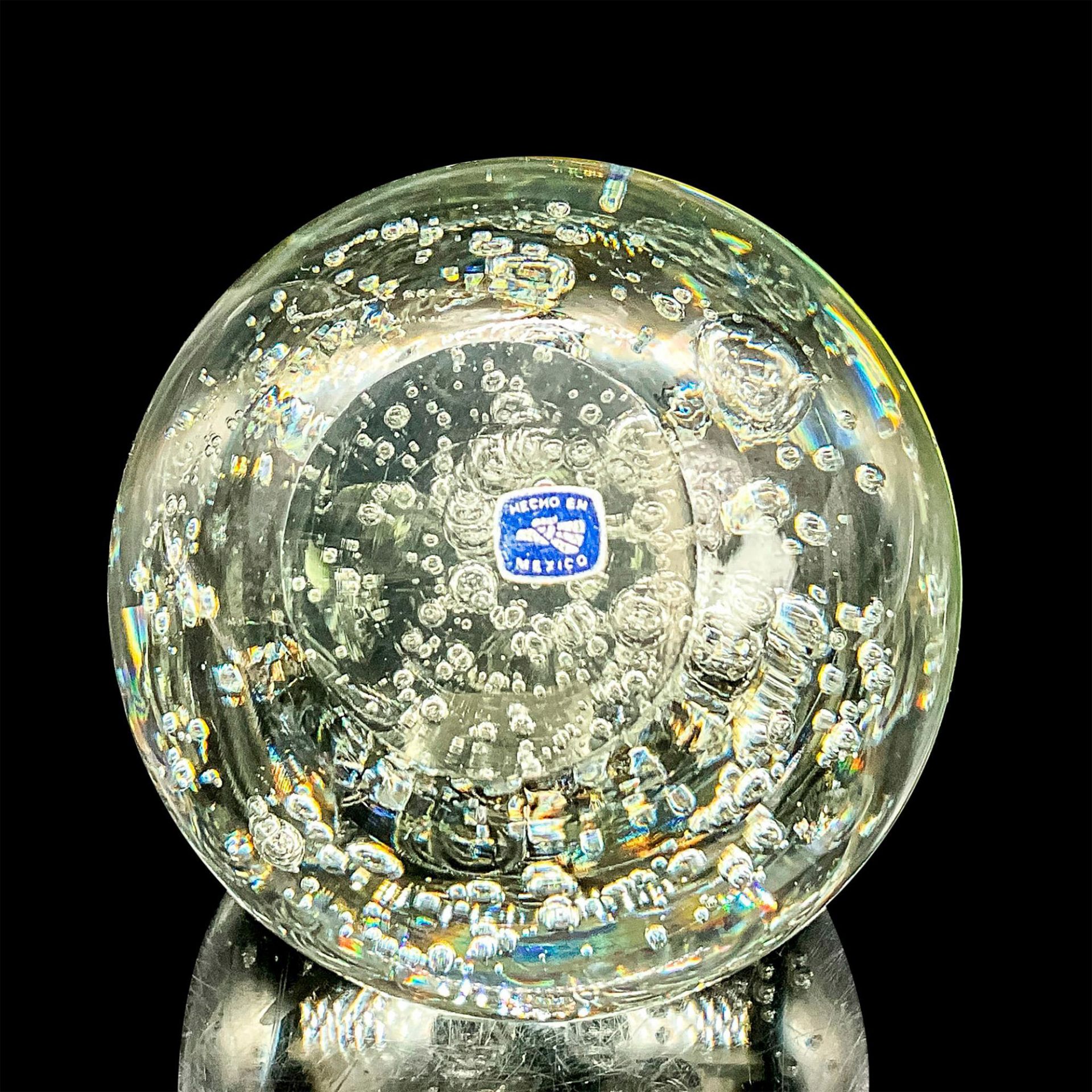 Glass Sphere Orb Paperweight With Bubbles - Bild 3 aus 3