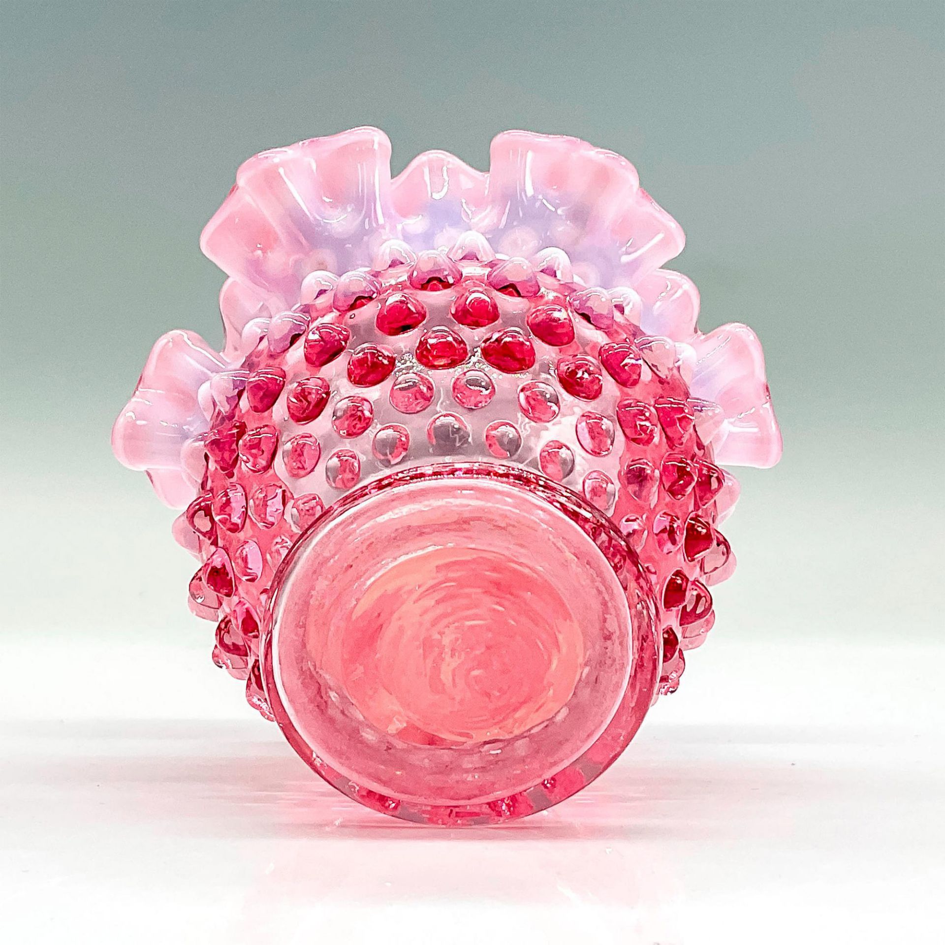 Vintage Hobnail Pink Glass Vase - Image 3 of 3