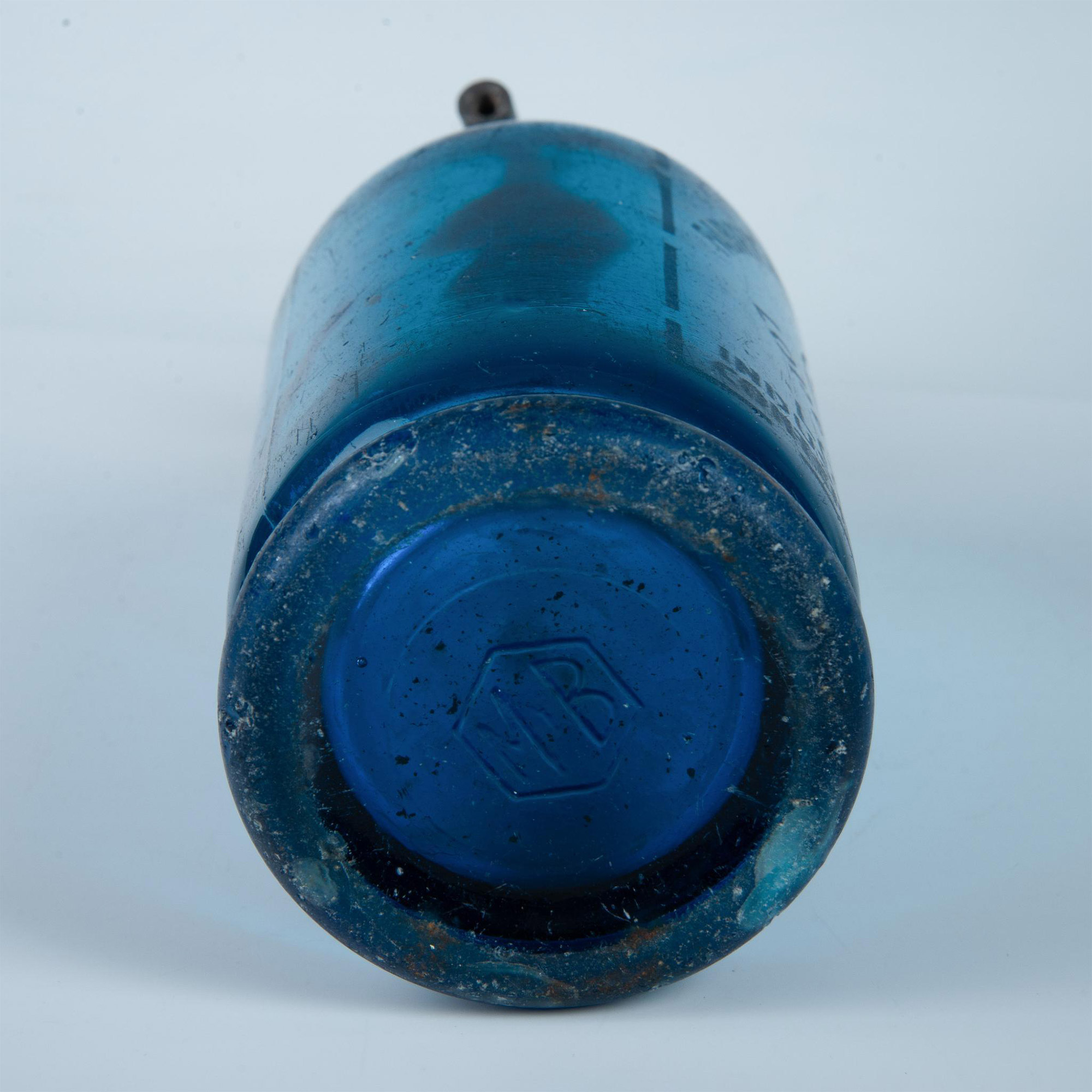 Antique Seltzer Blue Glass Bottle & Siphon, Argentina - Image 5 of 5