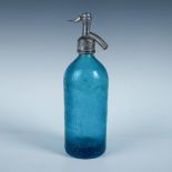 Antique Blue Glass Seltzer Bottle & Siphon Argentina 44 Soda