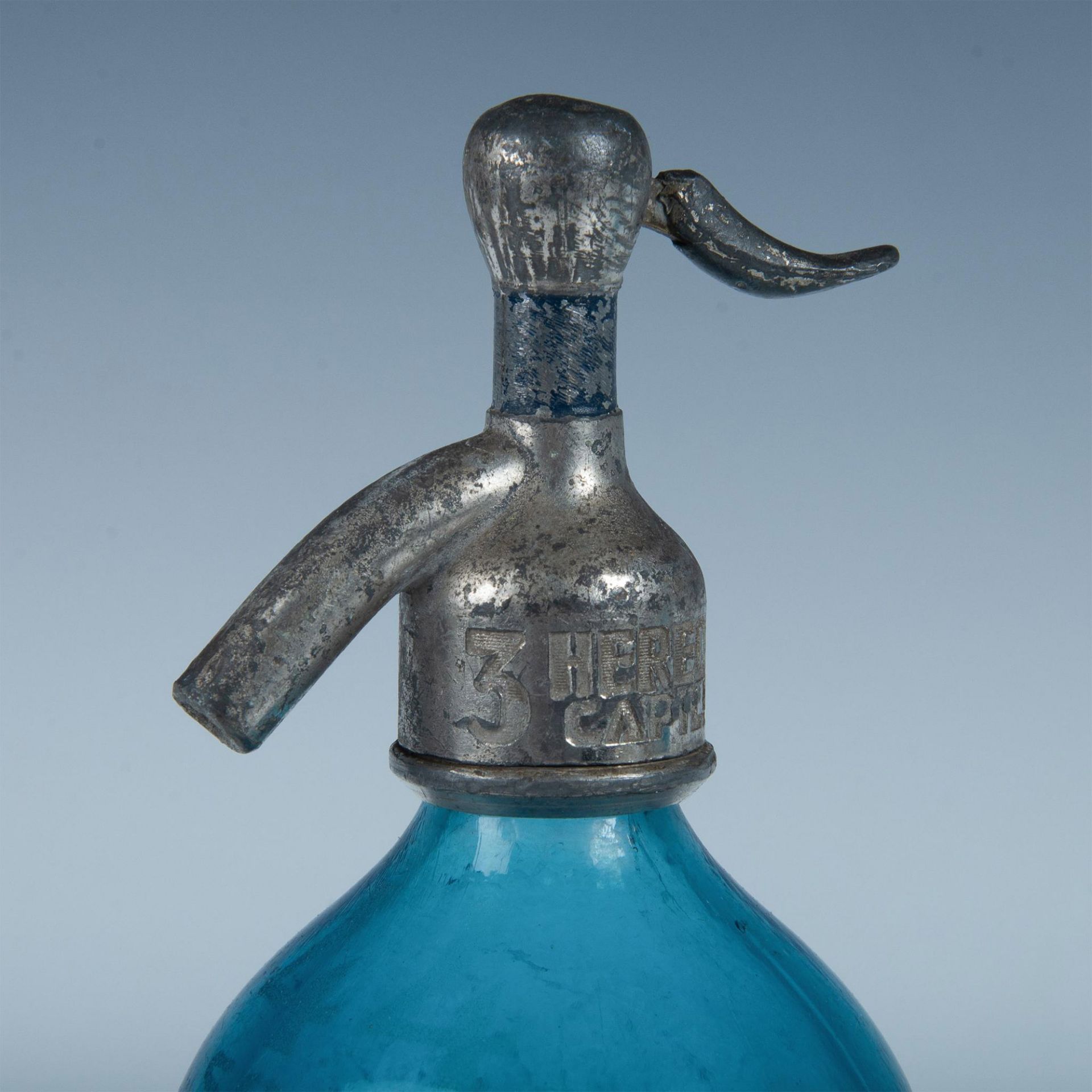 Antique Blue Glass Seltzer Bottle Argentina Soda 44 - Image 3 of 5