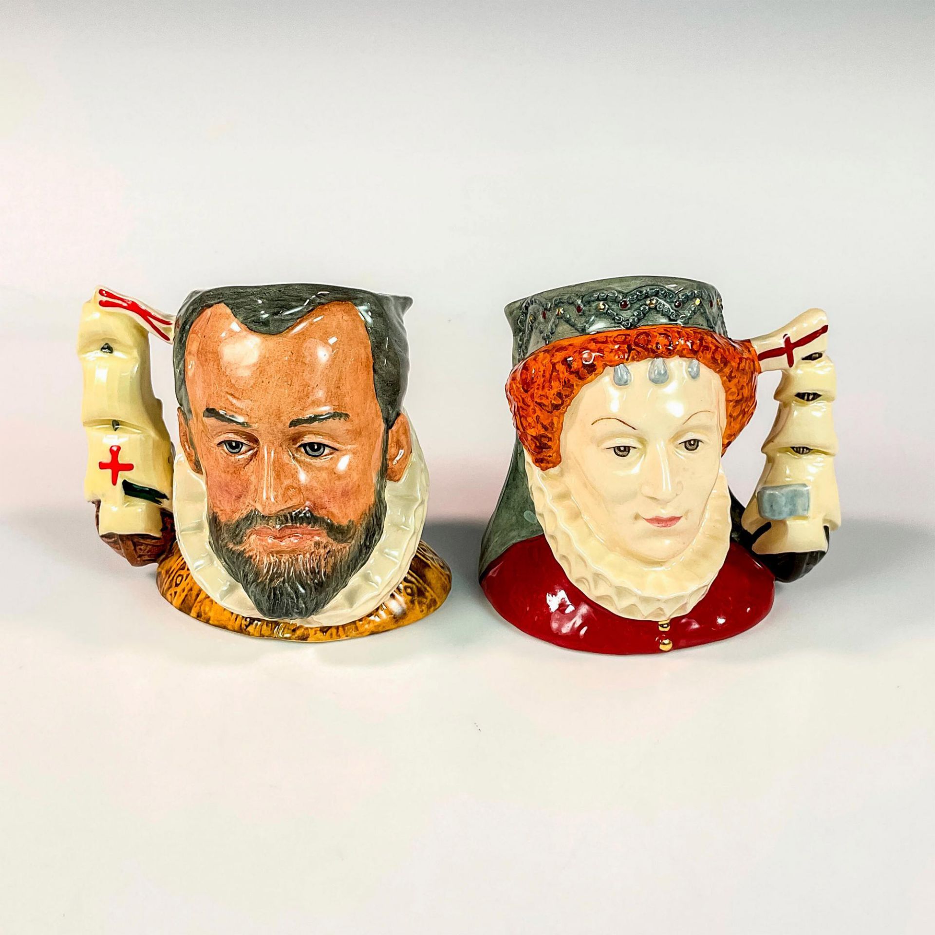 Queen Elizabeth I and King Philip of Spain D6821 & D6822 - Small - Royal Doulton Character Jug