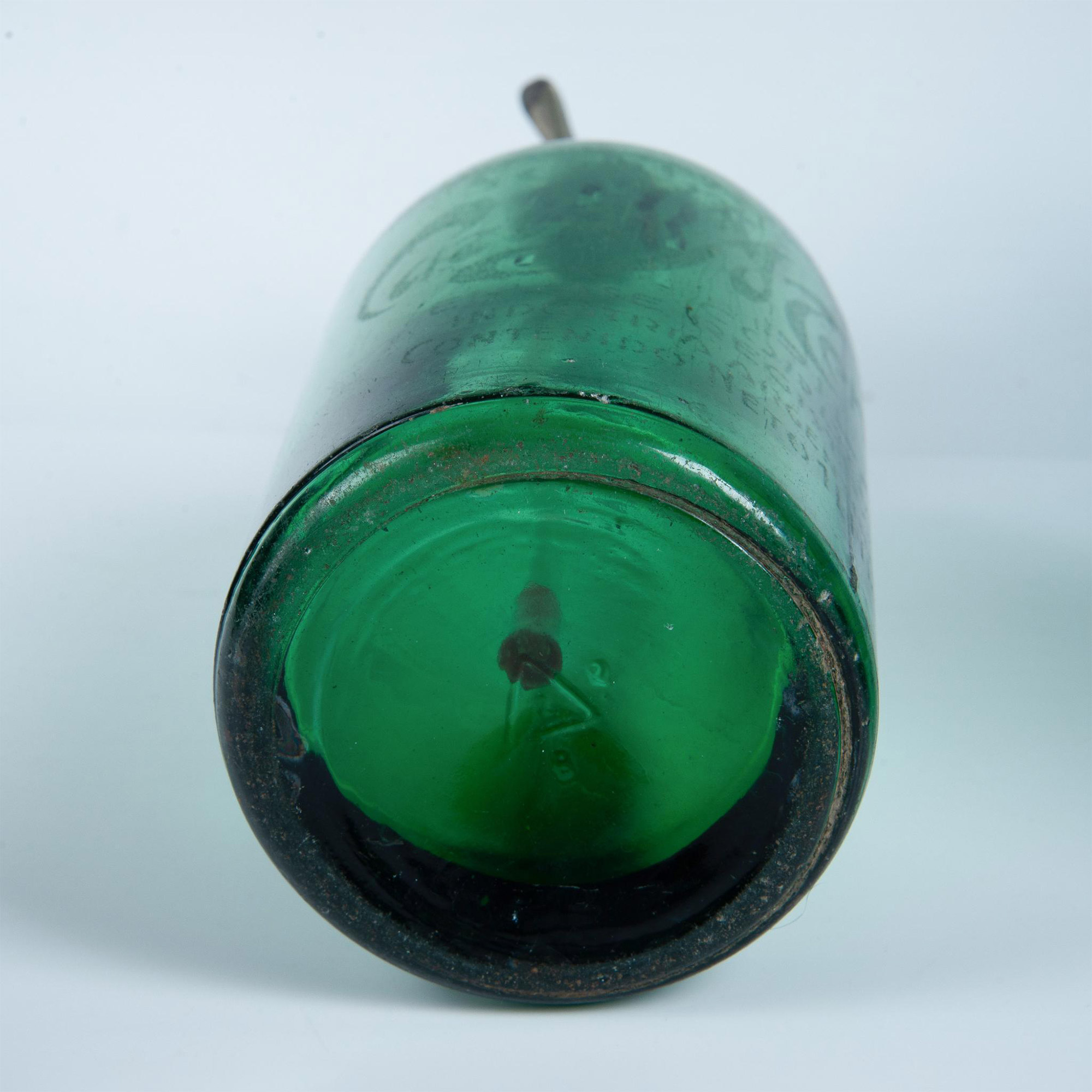 Antique Green Glass Seltzer Bottle & Siphon Argentina - Image 5 of 5