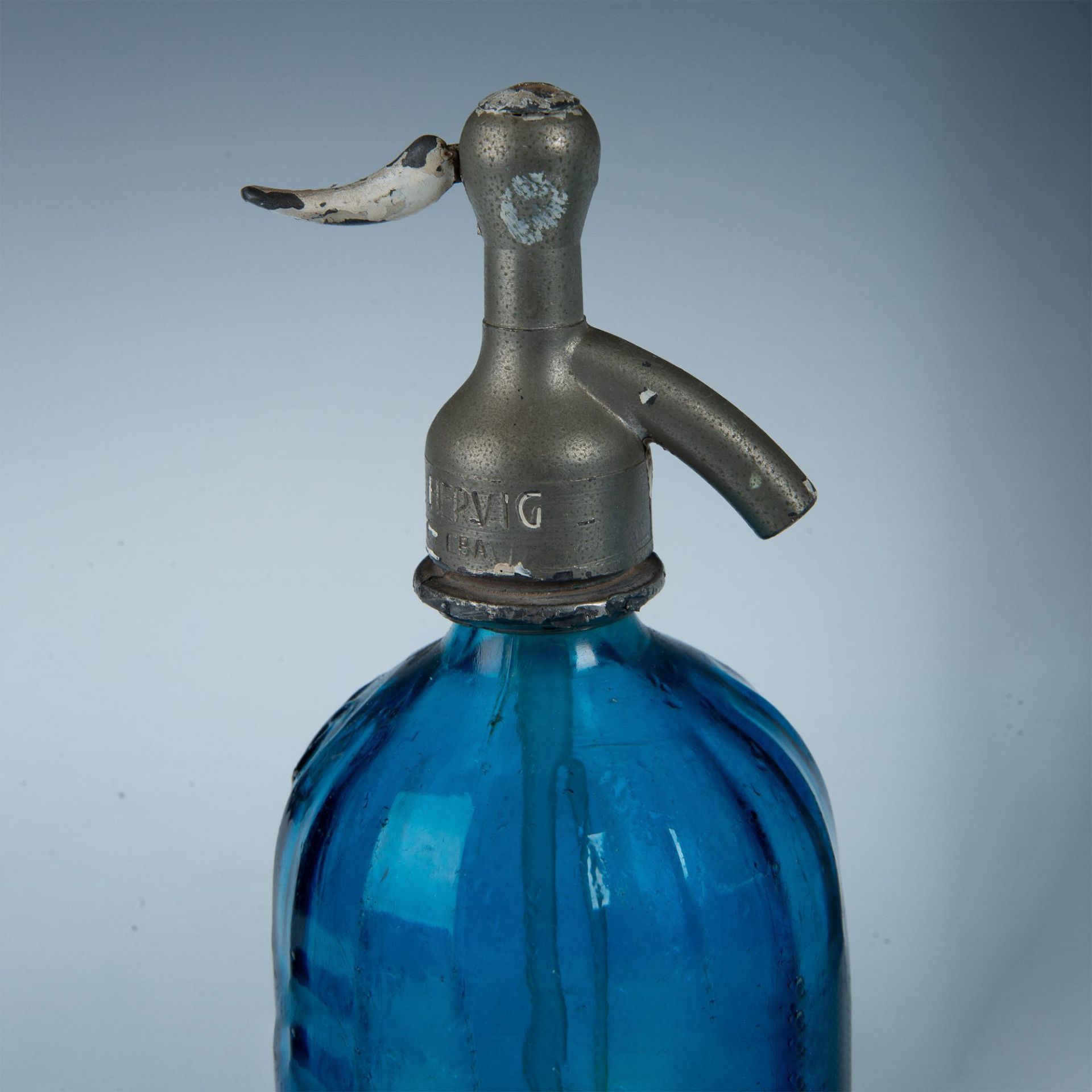 Antique Blue Glass Seltzer Bottle, La Castellana - Bild 2 aus 6