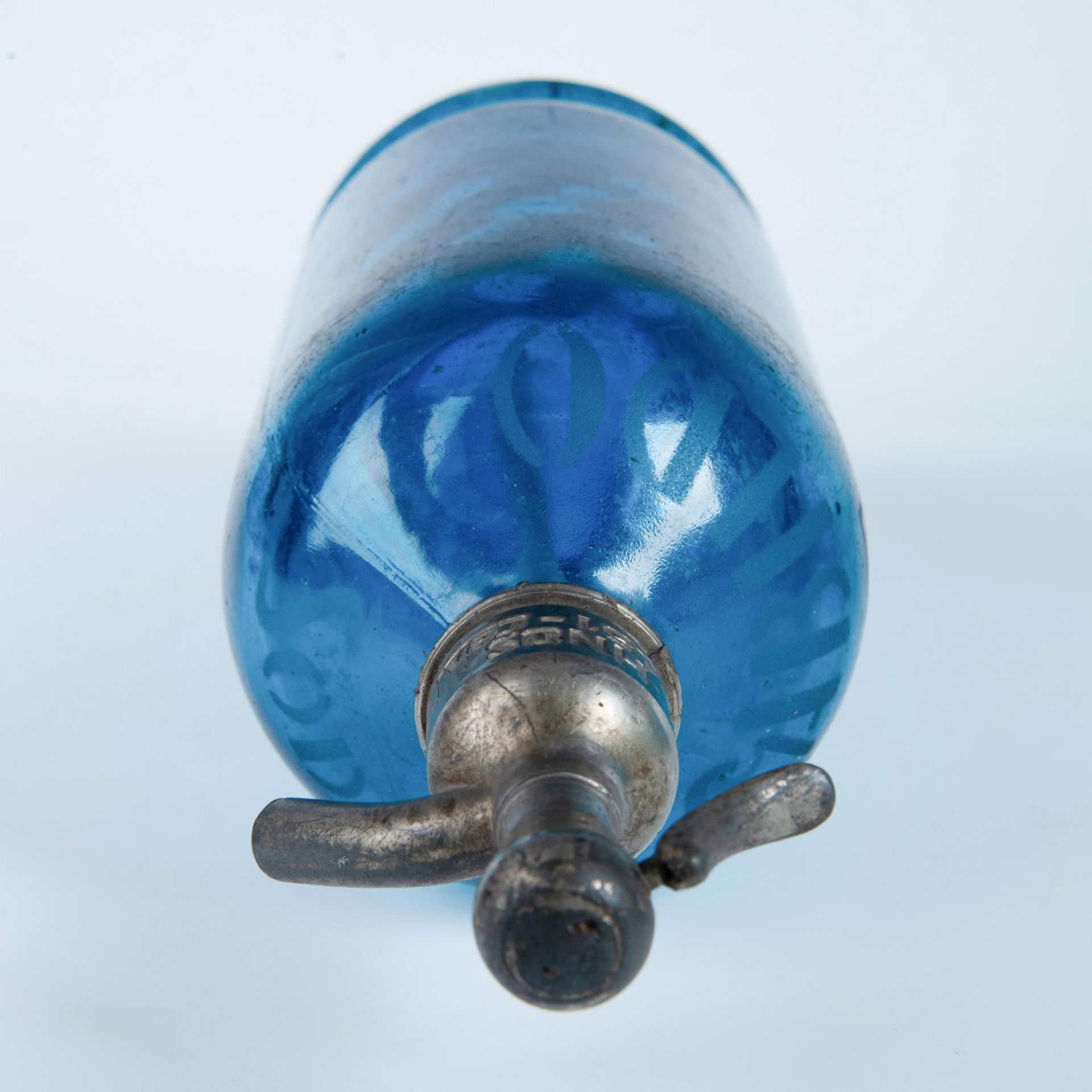 Antique Seltzer Blue Glass Bottle & Siphon, Argentina - Image 4 of 5