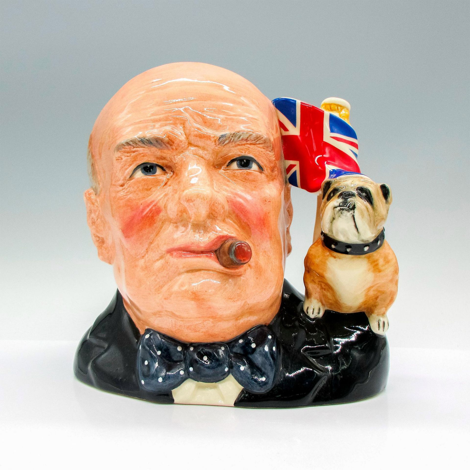 Winston Churchill D6907 (Union Jack and Bulldog Handle) - Large - Royal Doulton Character Jug