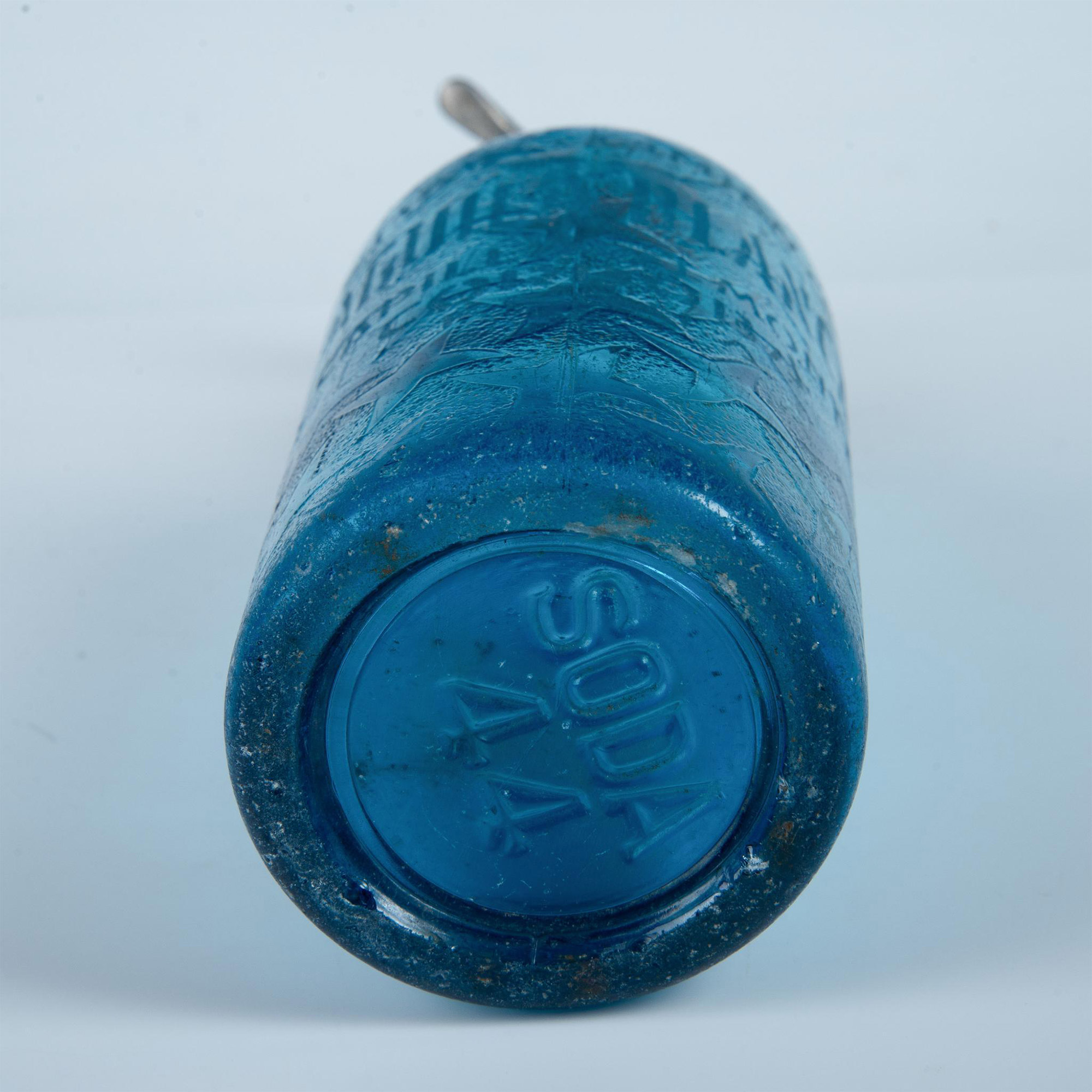 Antique Blue Glass Seltzer Bottle & Siphon Argentina 44 Soda - Image 6 of 6