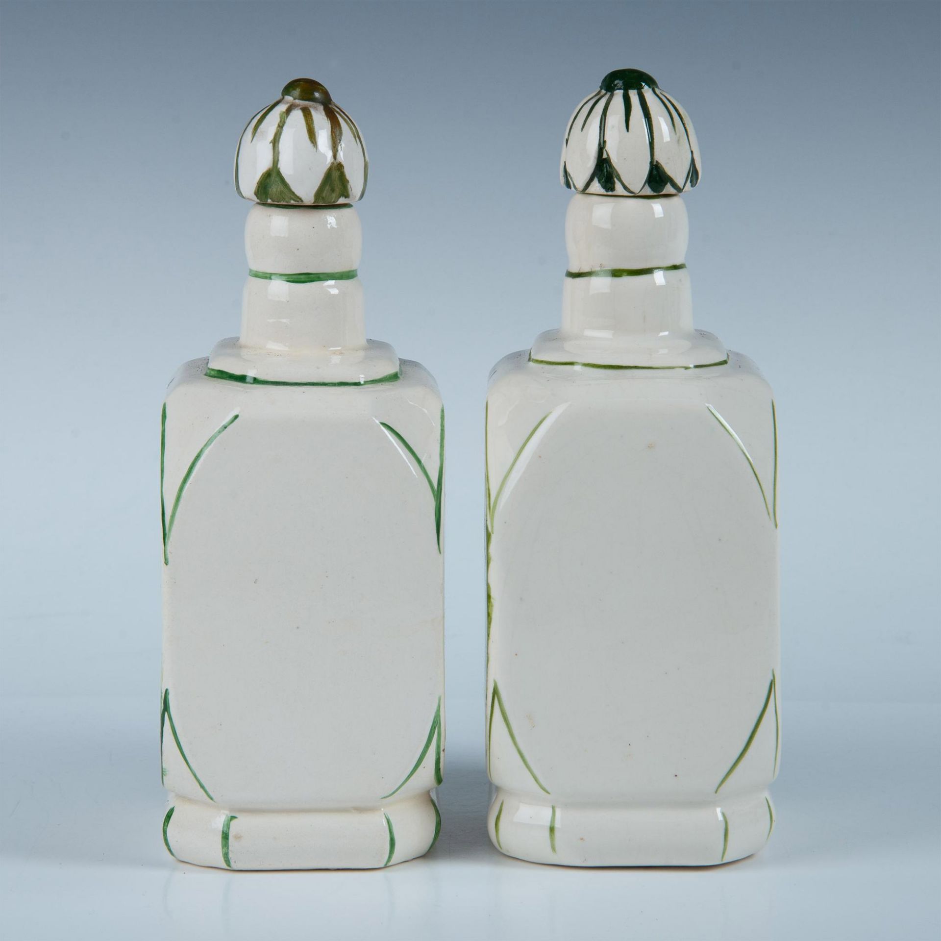 2pc Hand Painted Ceramic Liquor Bottles, LYRA Argentina - Bild 2 aus 6