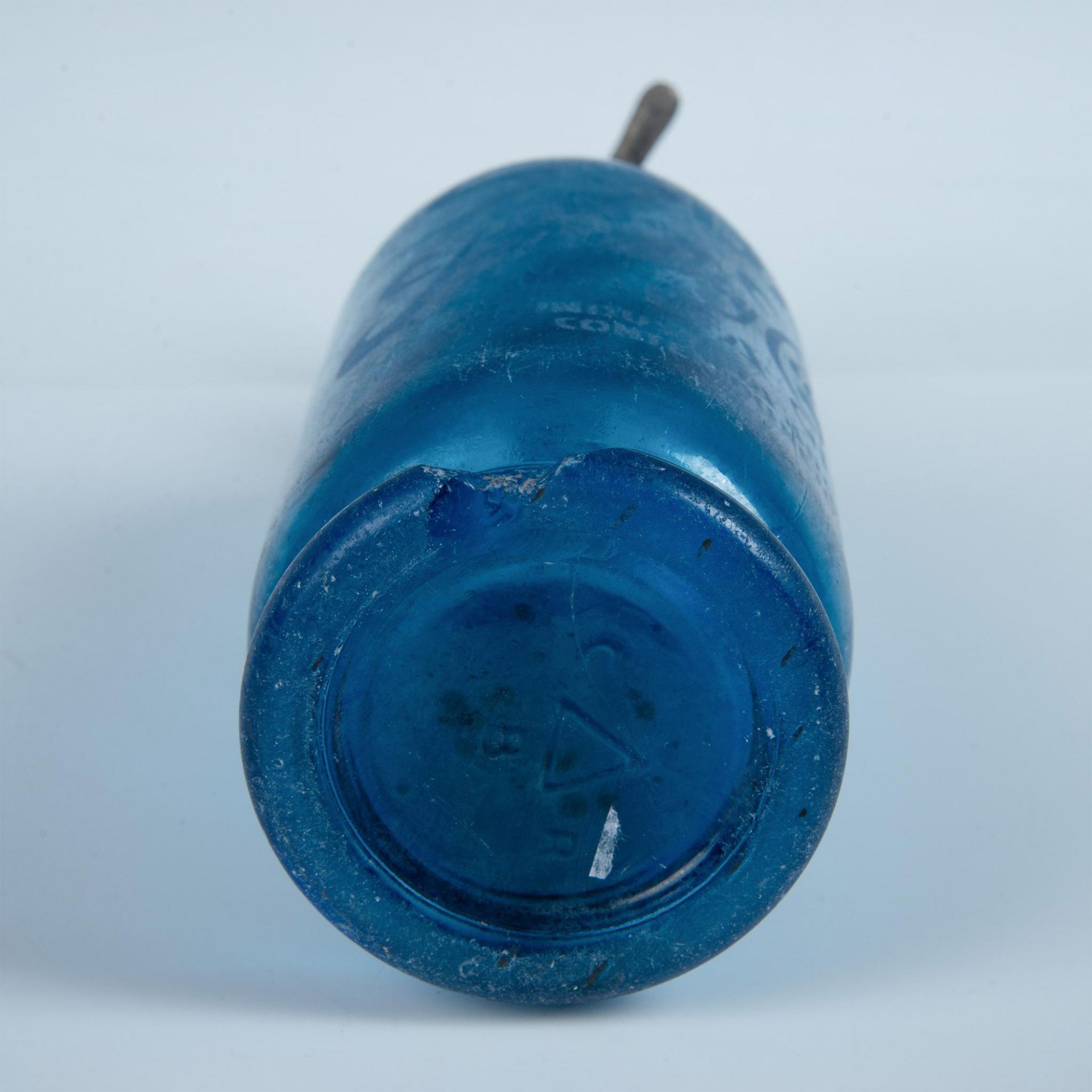 Antique Blue Glass Seltzer Bottle & Siphon, Argentina - Image 5 of 6