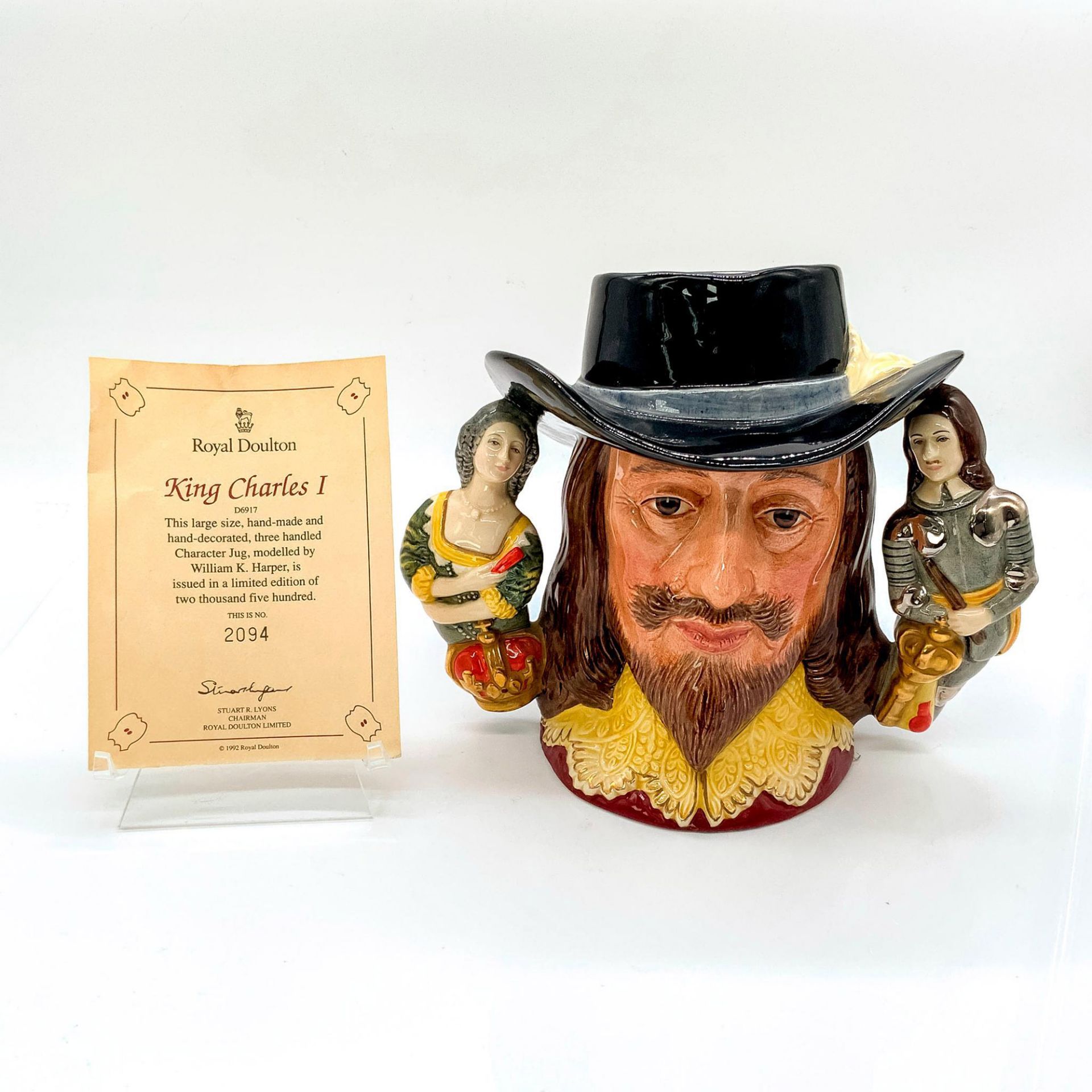 King Charles I D6917 - Large - Royal Doulton Character Jug - Bild 2 aus 4