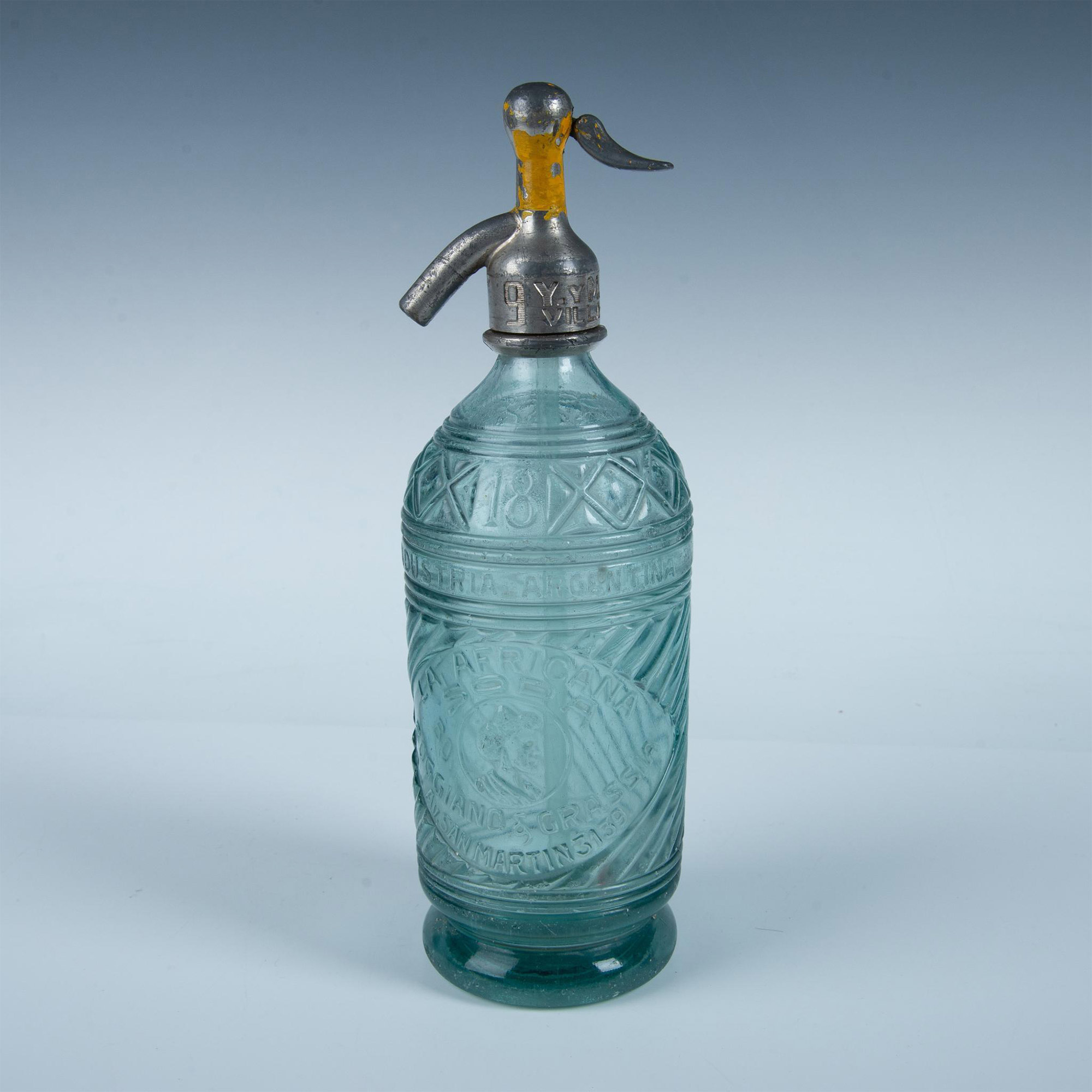 Antique Seltzer Glass Bottle Argentina, La Africana Soda