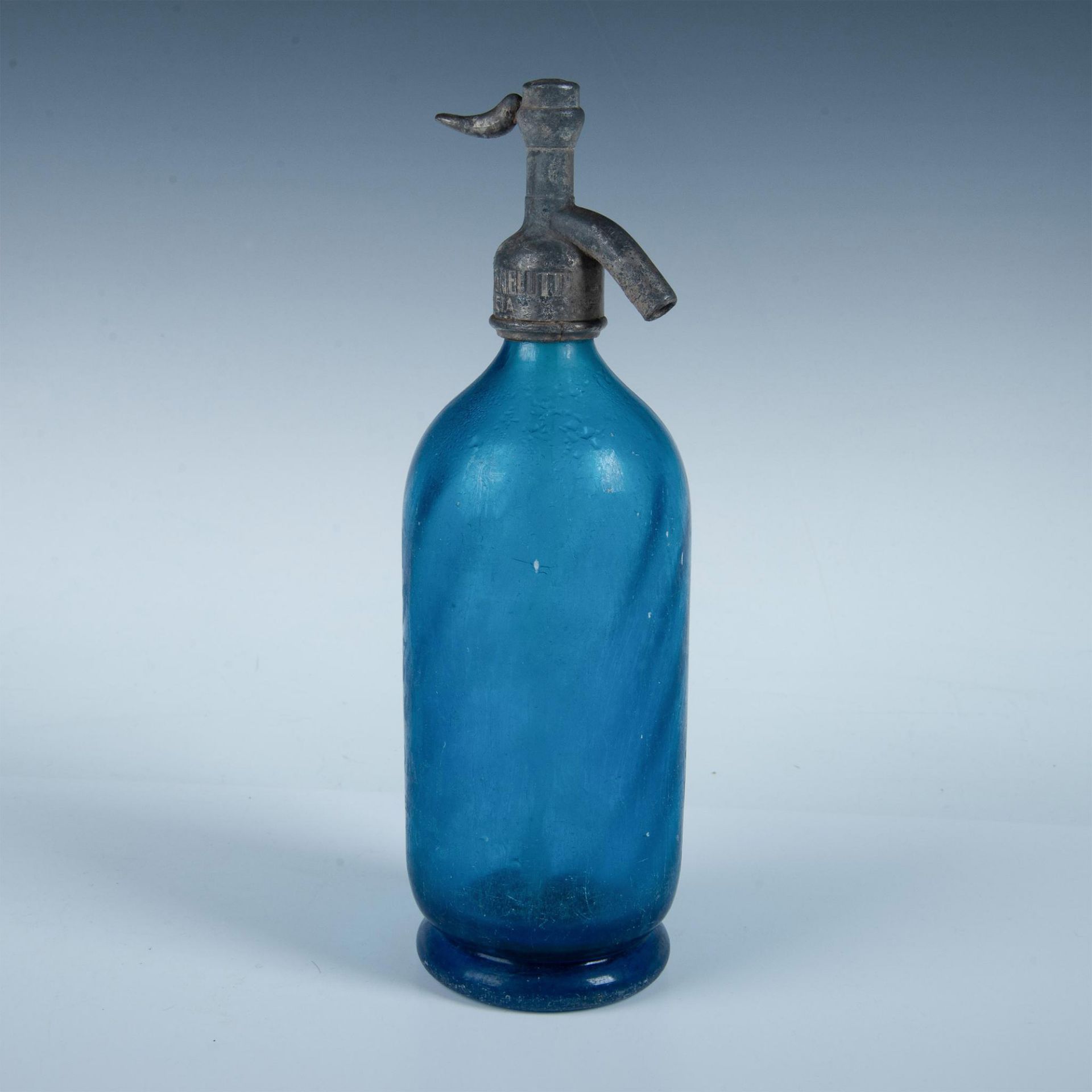 Antique Blue Glass Seltzer Bottle & Siphon, Argentina - Bild 3 aus 6