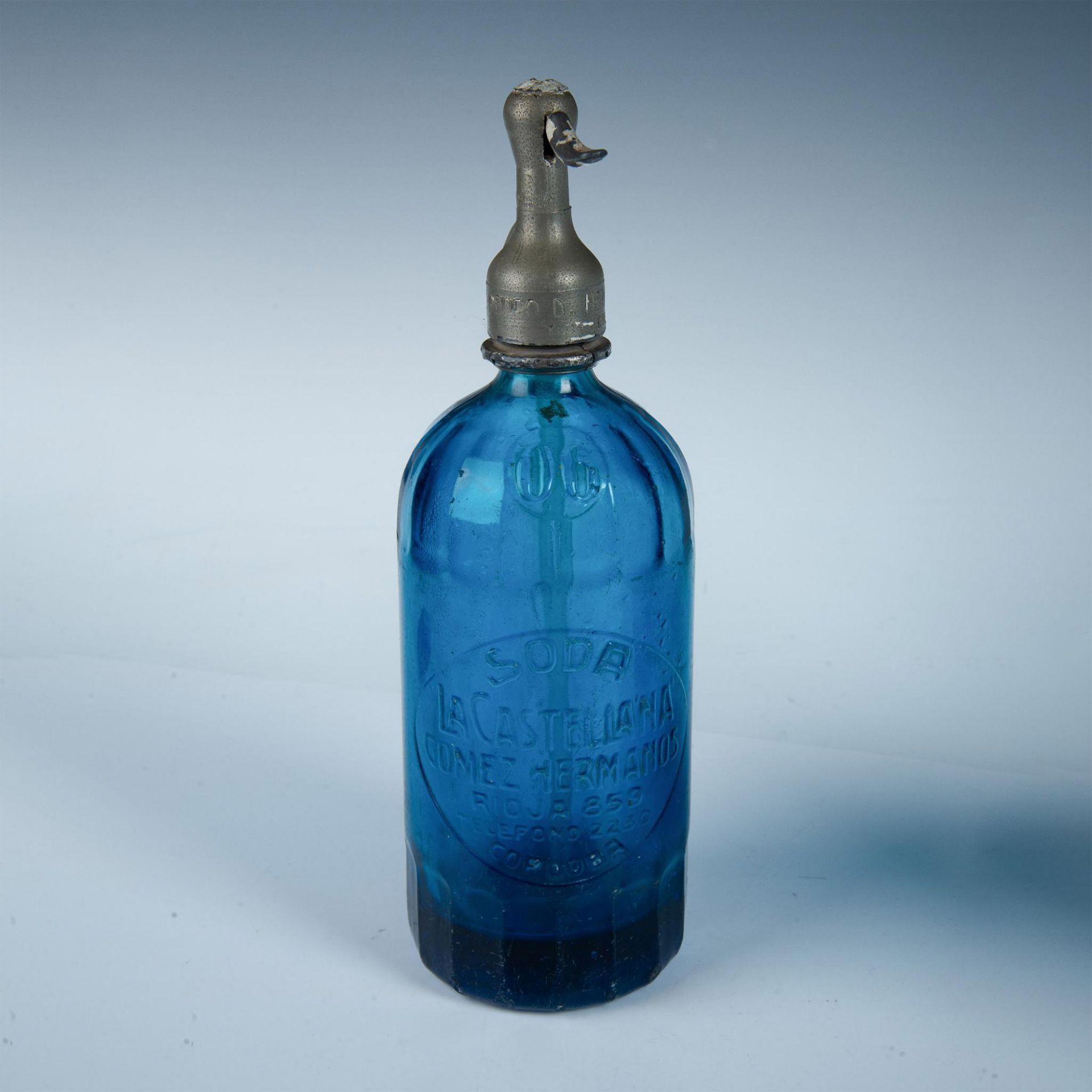 Antique Blue Glass Seltzer Bottle, La Castellana - Bild 4 aus 6