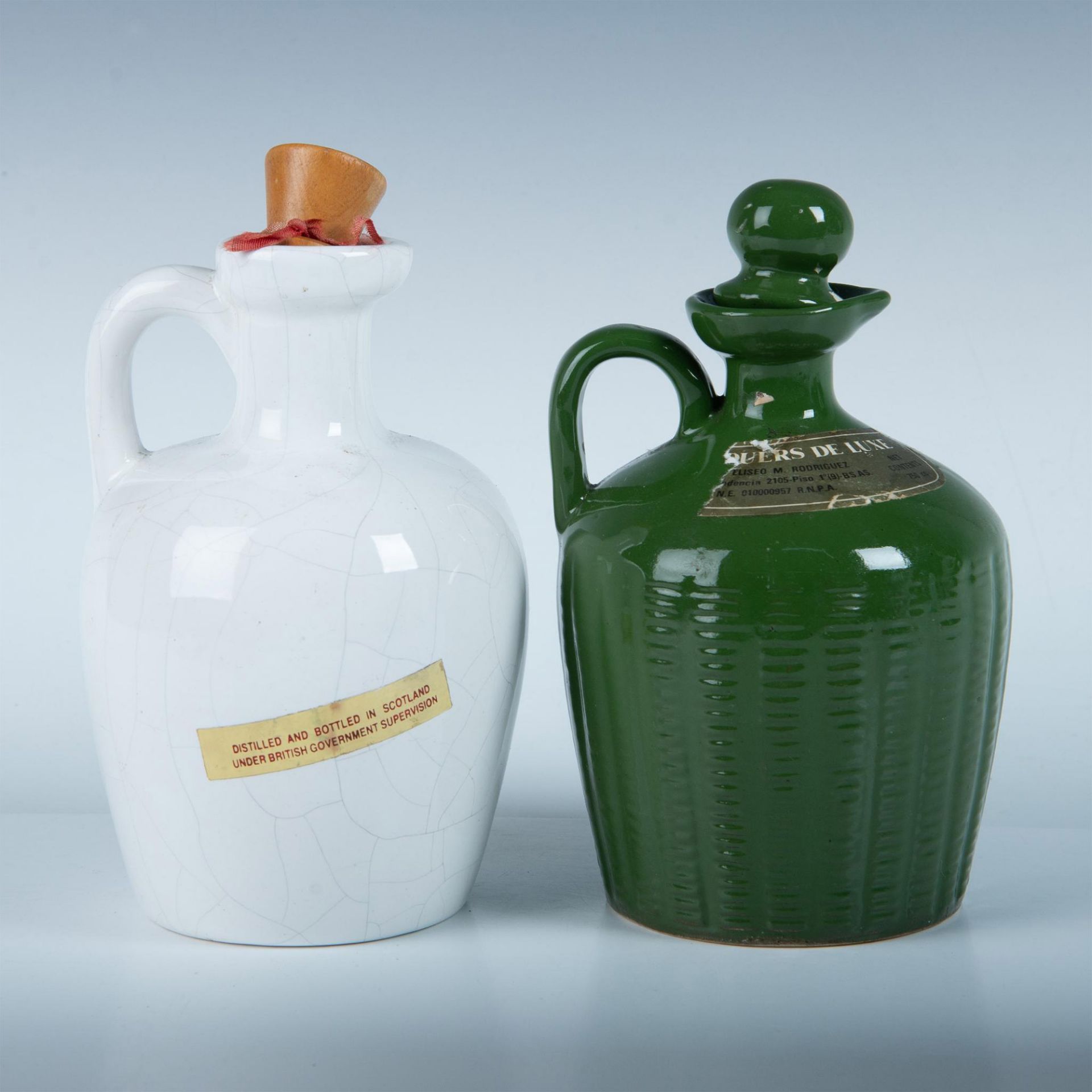 2pc Vintage Ceramic Scotch Bottles Chequers & White Horse - Bild 3 aus 6