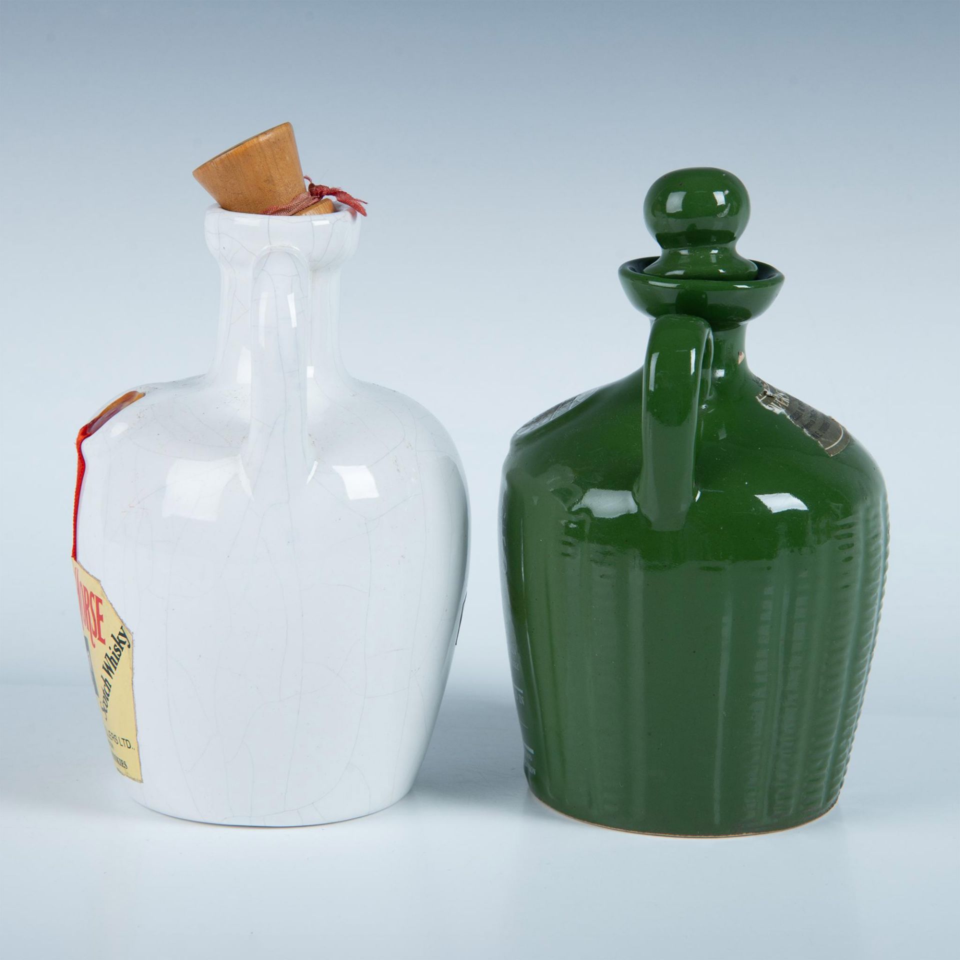 2pc Vintage Ceramic Scotch Bottles Chequers & White Horse - Bild 2 aus 6