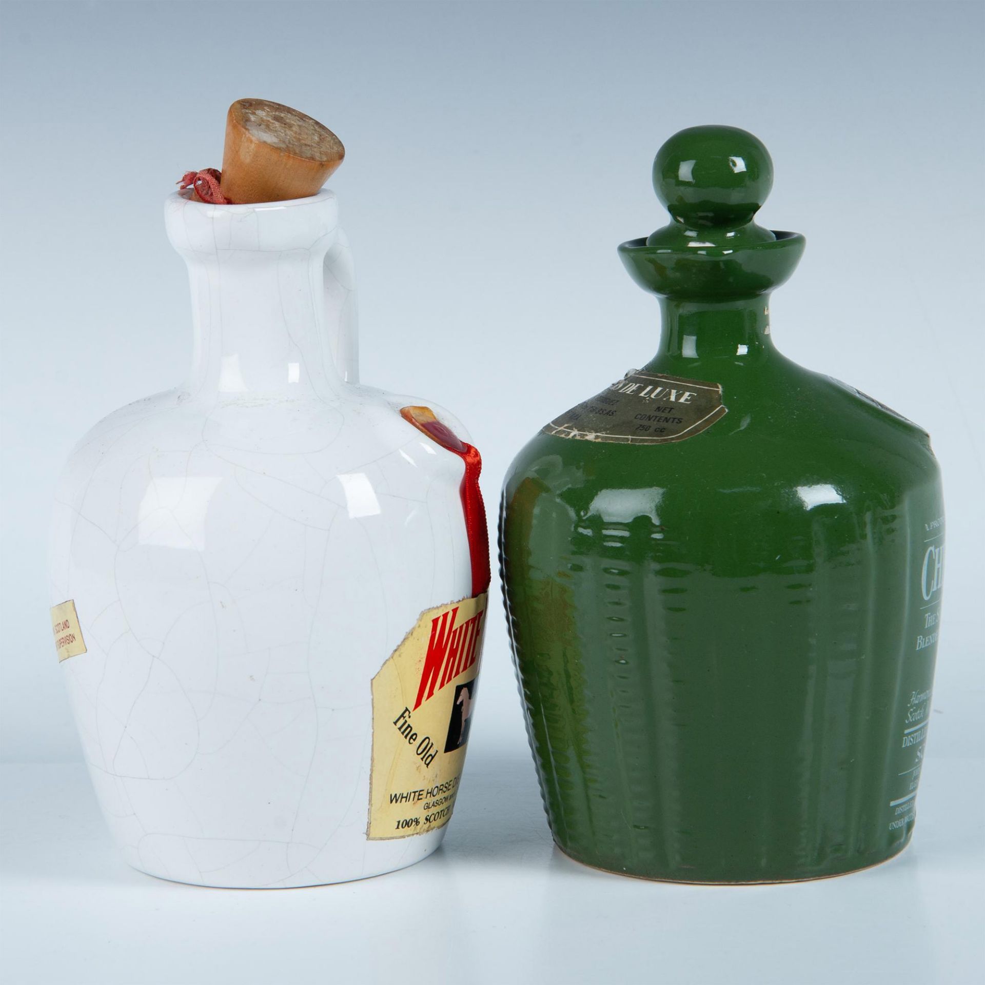 2pc Vintage Ceramic Scotch Bottles Chequers & White Horse - Bild 4 aus 6