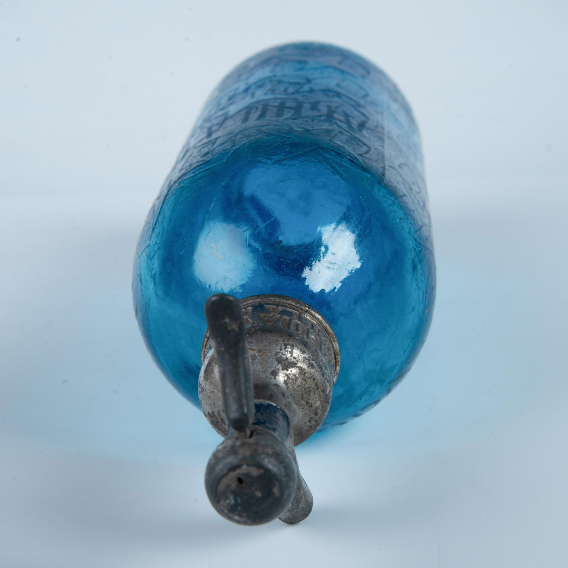 Antique Blue Glass Seltzer Bottle Argentina Soda 44 - Bild 4 aus 5