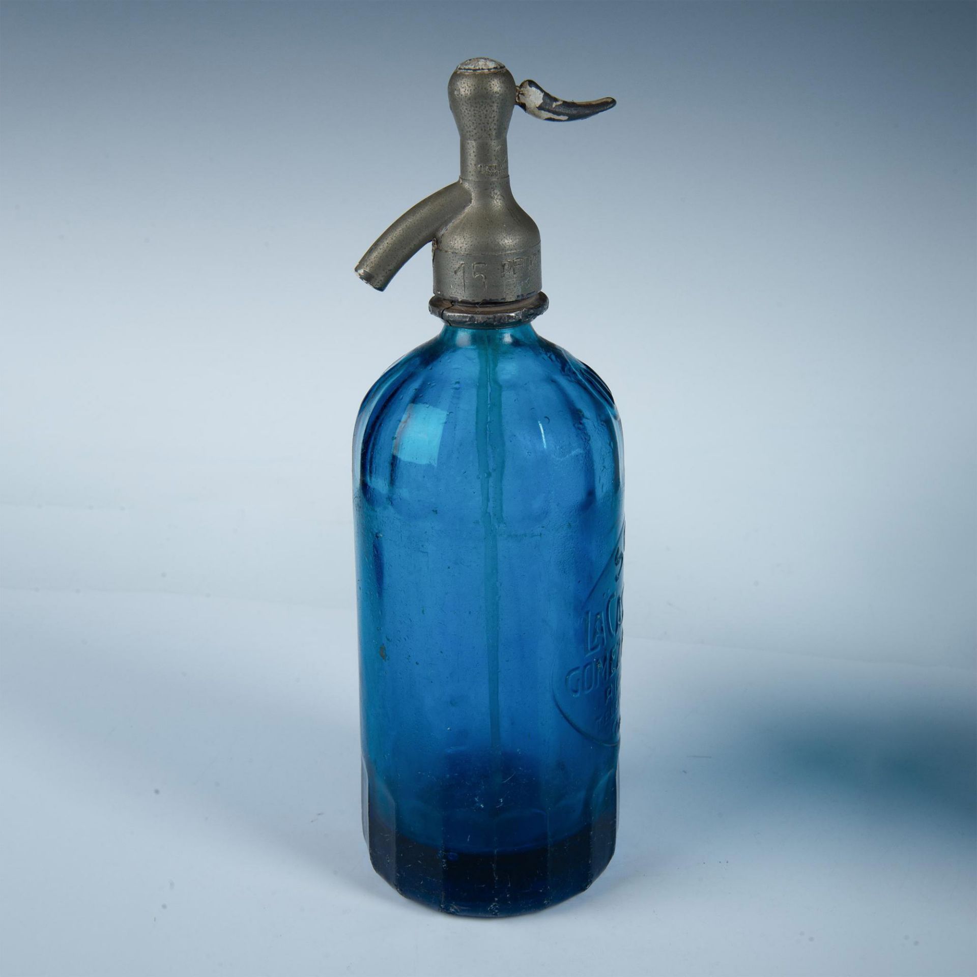 Antique Blue Glass Seltzer Bottle, La Castellana - Bild 3 aus 6