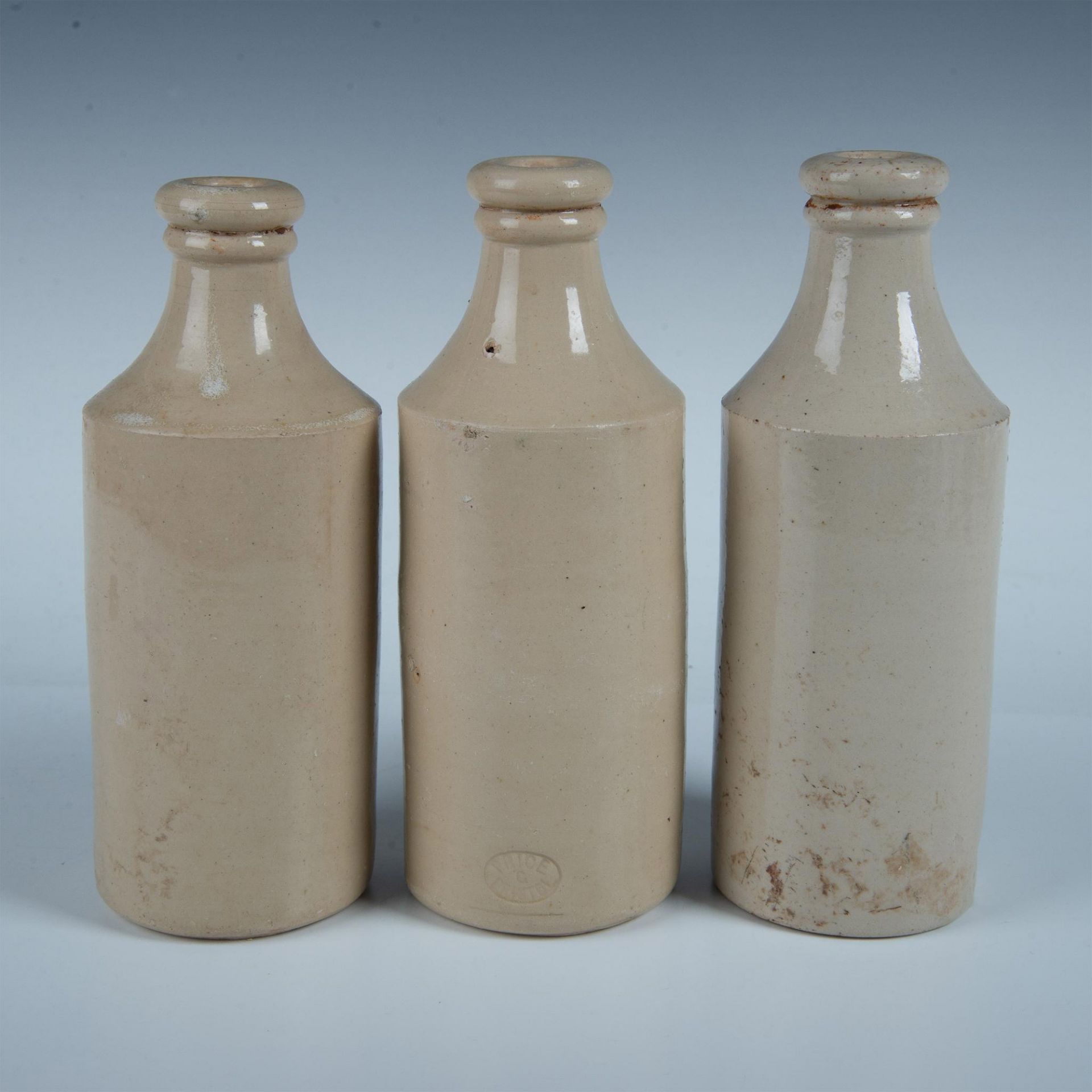 3pc Antique Ceramic Stoneware Ale/Ginger Beer Bottles - Bild 2 aus 5