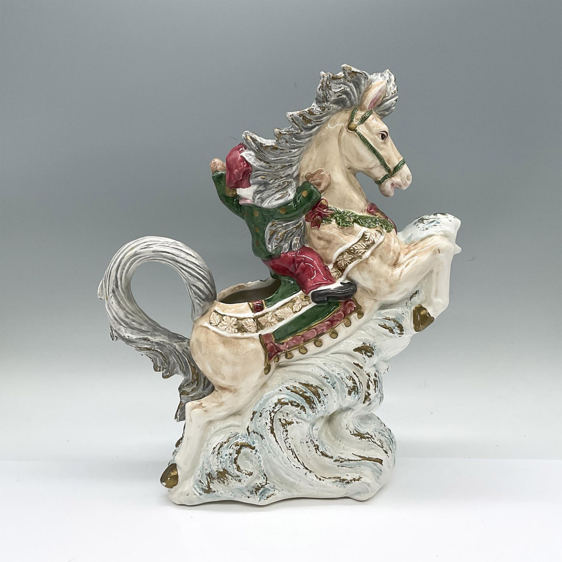 Fitz and Floyd Omnibus China Christmas Pitcher - Image 2 of 3