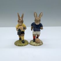 2pc Royal Doulton Bunnykins Figurines, Footballers DB123/120
