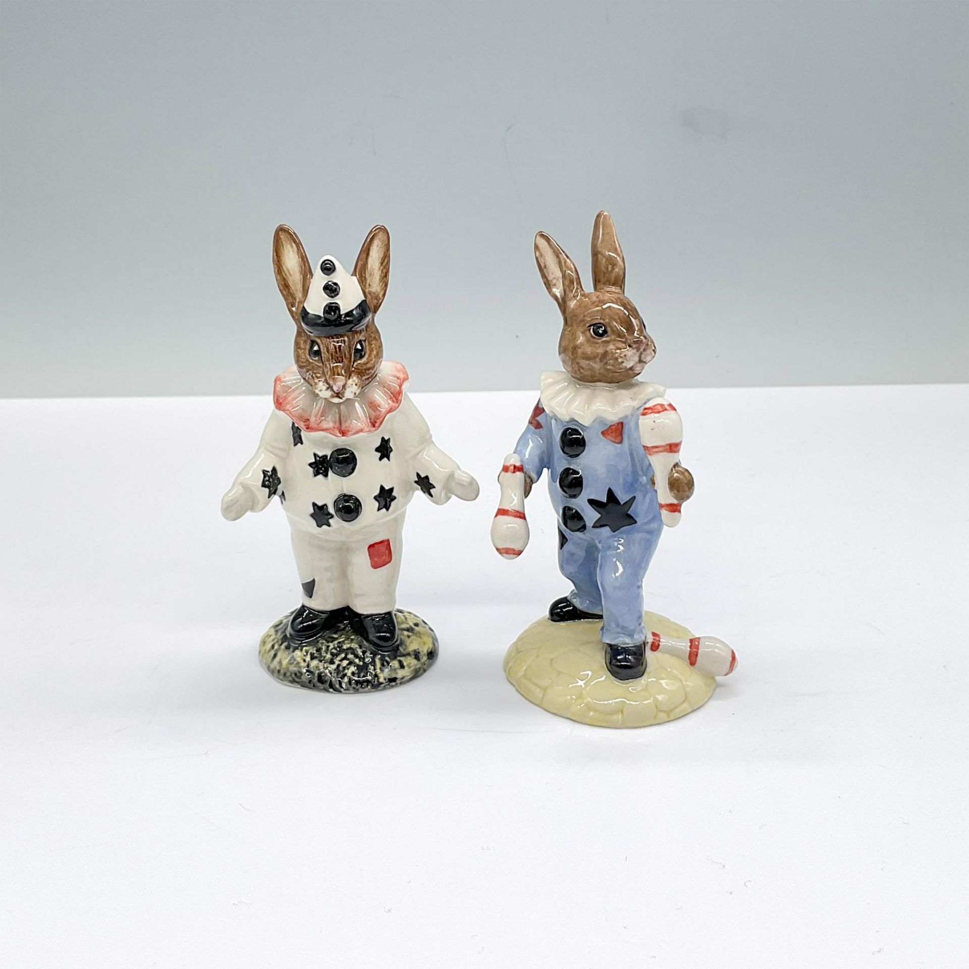 2pc Royal Doulton Bunnykins Figurines, Clown & Juggler