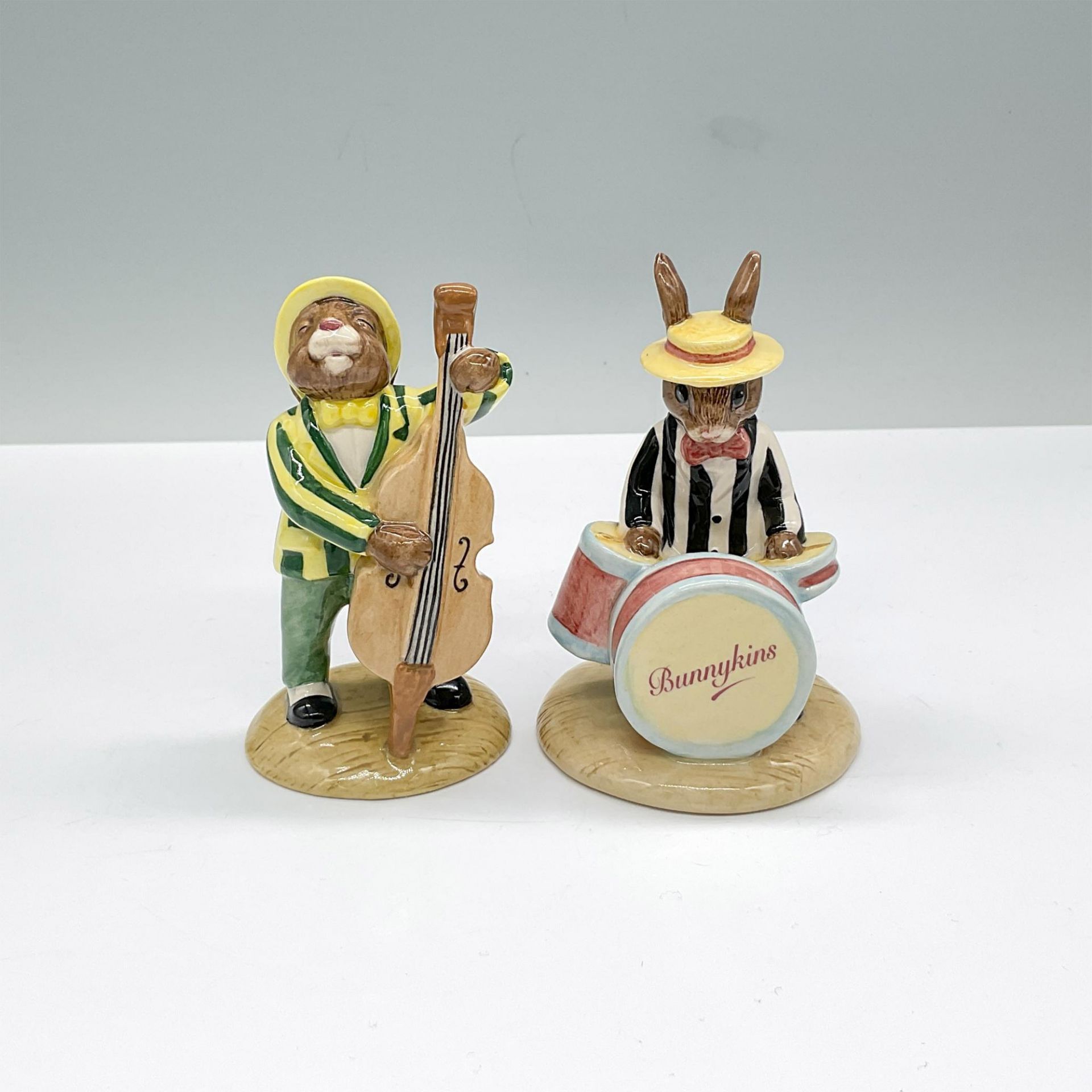 2pc Royal Doulton Bunnykins Figurines, Jazz Band DB250/185