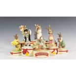 9pc Royal Doulton Bunnykins Occasions Figurines & Base