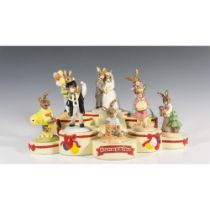 9pc Royal Doulton Bunnykins Occasions Figurines & Base