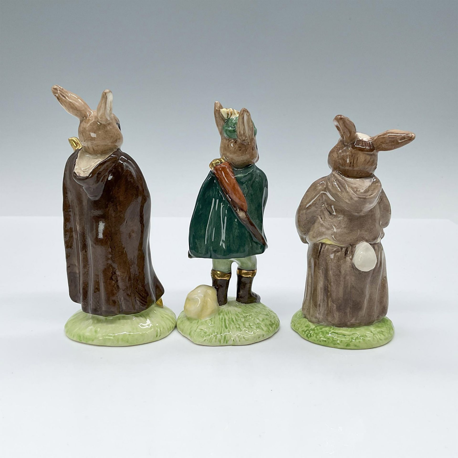 3pc Royal Doulton Bunnykins Robin Hood Gold Ed. Figurines - Bild 2 aus 3