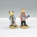 2pc Royal Doulton Bunnykins Figurines, Banjo & Clarinet