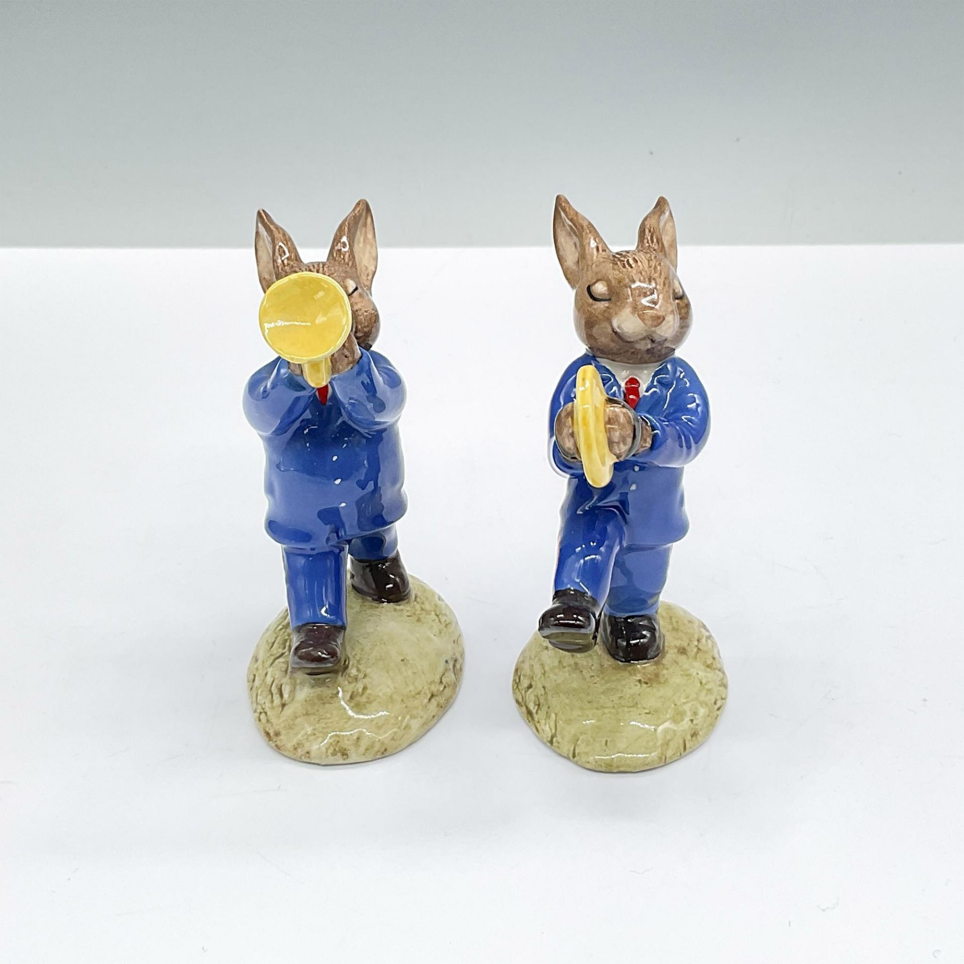 2pc Royal Doulton Bunnykins Figurines, Cymbal & Trumpeter