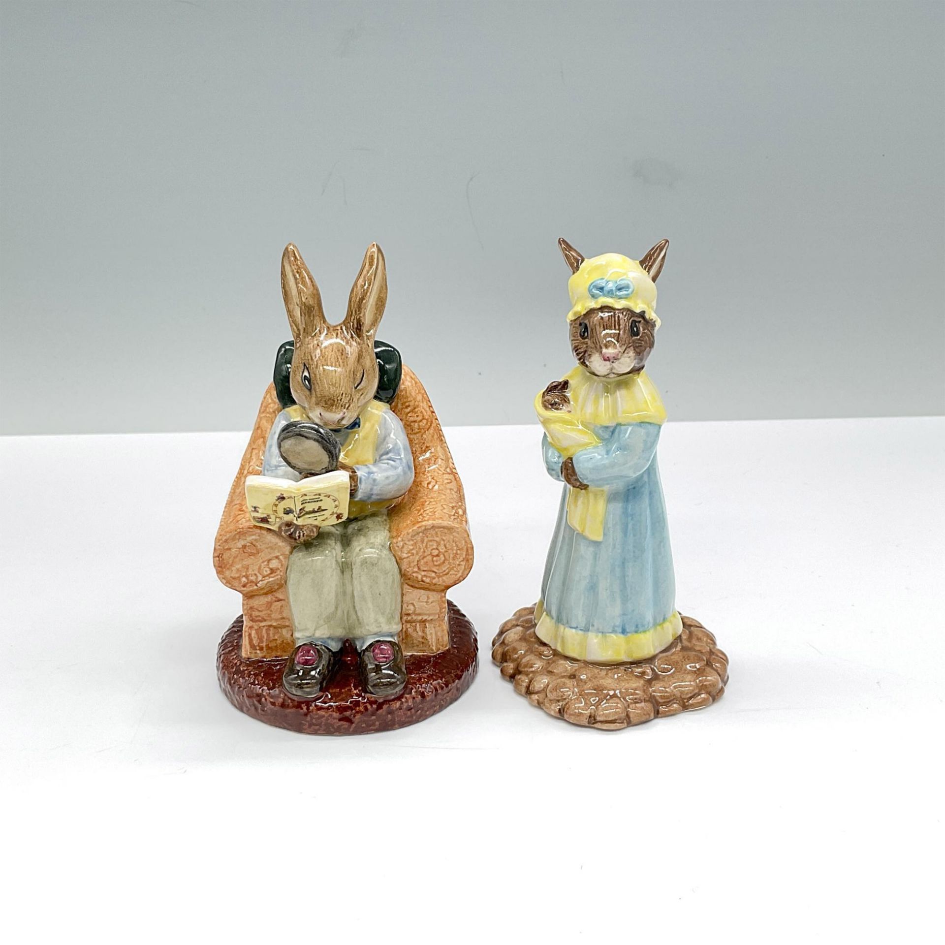 2pc Royal Doulton Bunnykins Figurines, Collector & Judy