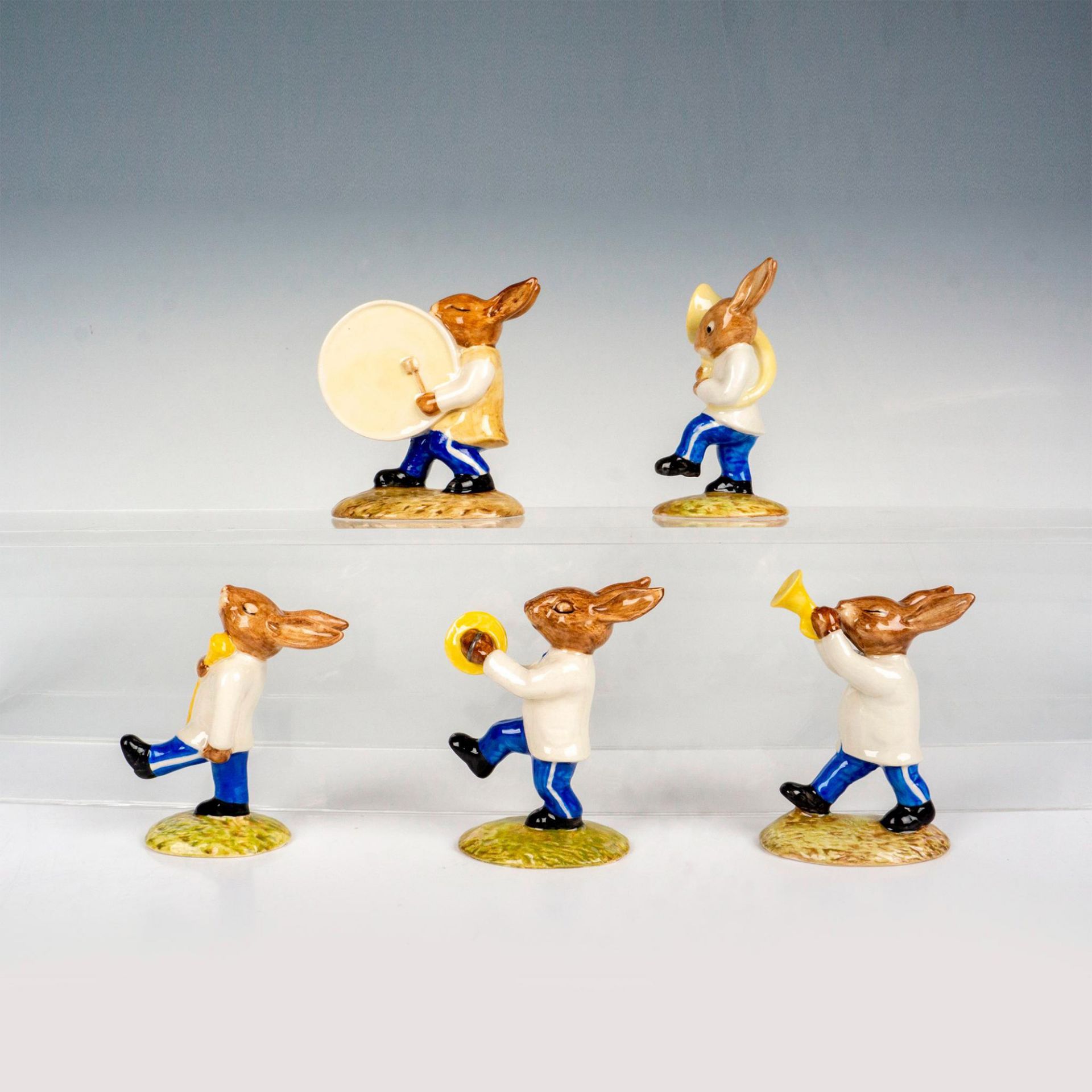 5pc Royal Doulton Bunnykins Colorway Figures, The Oompah Band