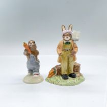 2pc Royal Doulton Bunnykins Figurines, Carrots DB372/156