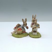 2pc Royal Doulton Bunnykins Figurines, Tennis & Strawberries