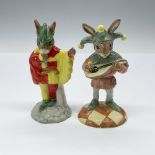 2pc Royal Doulton Bunnykins Figurines, Minstrel and Jester