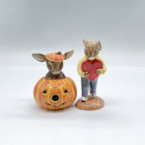 2pc Royal Doulton Bunnykins Figurines, Sweet & Halloween
