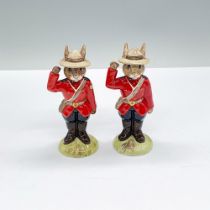 2pc Royal Doulton Bunnykins Figurines, Mountie DB136/135