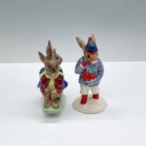 2pc Royal Doulton Bunnykins Figurines, Snow Skate DB4/187