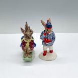 2pc Royal Doulton Bunnykins Figurines, Snow Skate DB4/187