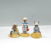3pc Royal Doulton Bunnykins Figurines, Beach DB166/177/189