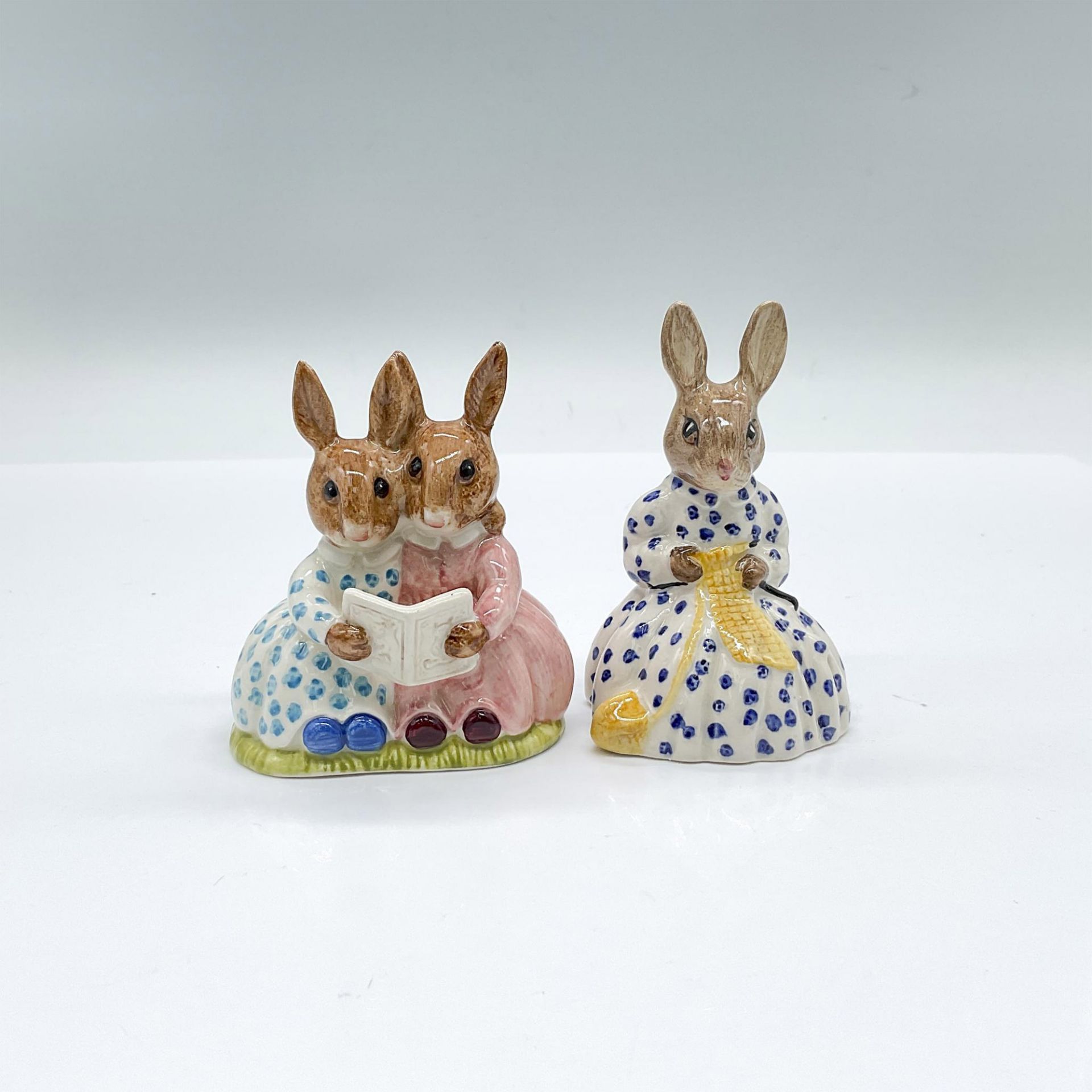 2pc Royal Doulton Bunnykins Figurines, Storytime & Susan