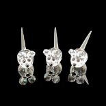 Swarovski Silver Crystal Figurine, Field Mice Set of 3