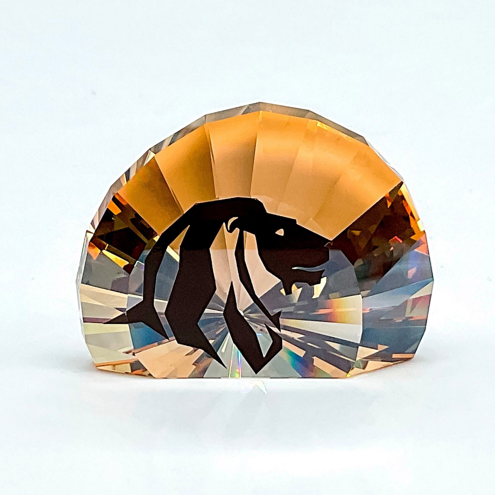 Swarovski Crystal Paperweight, SCS Lion Head