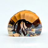 Swarovski Crystal Paperweight, SCS Lion Head