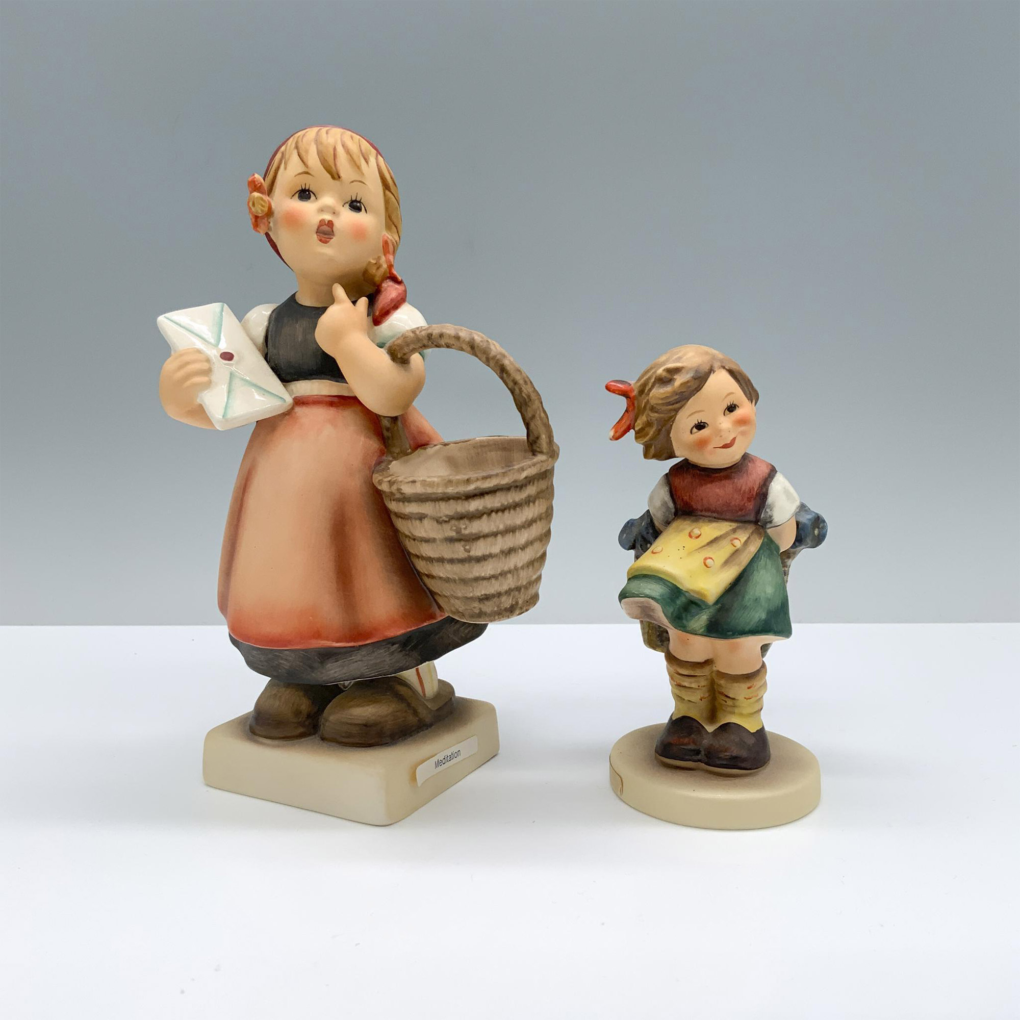 2pc Goebel Hummel Figurines, Meditation and Bashful